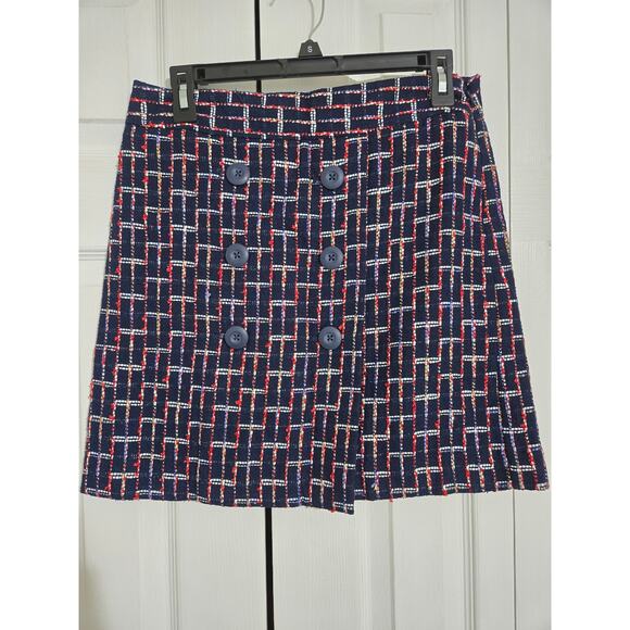 Ann Taylor loft size 2 womens tweed skirt with decorative front buttons - Picture 1 of 8